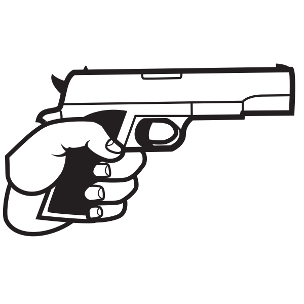 Gun In Hand Silhouette Free SVG