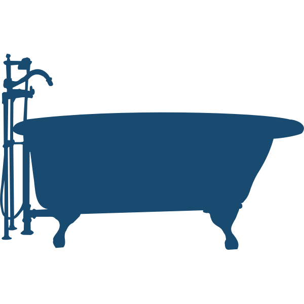 Bath tub silhouette vector image