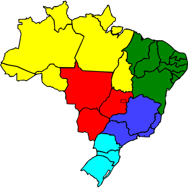 Colored Map Of Brazil Vector Image Free SVG