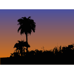 Palm trees silhouette vector drawing