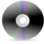 Grayscale CD label vector image