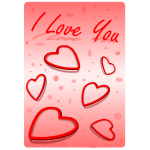 I love you signpost with hearts vector image