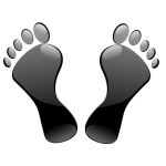 Glossy black feet imprint vector illustration
