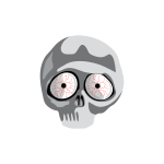 Vector clip art of scared skull