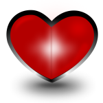 Heart with black outline vector illustration