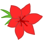 Image of blooming red flower