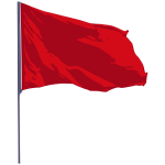 Wavy red flag vector