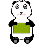 Panda holding a sign vector clip art