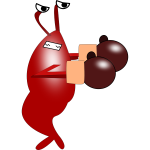 Shrimp with boxing gloves vector drawing
