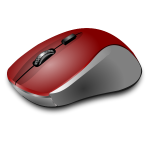 Vector clip art of red computer mouse