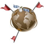 Vector clip art of gps satellite communication