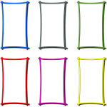 Vector drawing of set of colored frame borders