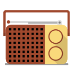 Portable radio receiver vector drawing