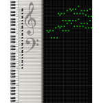 Digital music sheet vector drawing