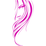 Vector drawing of pink depiction of a woman