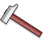 Vector clip art of cartoon drawing of a hammer