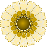 Vector clip art of large petals gold flower
