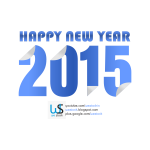 New Year 2015 blue colored sticky style.