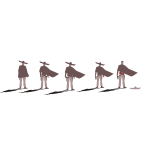 Vector illustration of gunslingers standing next to each other