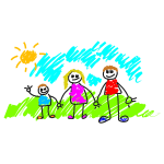 Simple drawing of a family