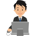 Male computer user vector drawing