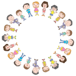 Kids in circle vector image