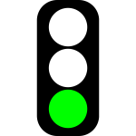 Green traffic light indicator