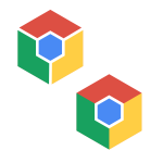 chrome inspired hexagon logo color