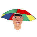 Man with umbrella hat