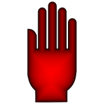 3D Hand Silhouette Crimson