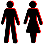 Male and female stick figure symbols