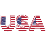 USA 3D Flag Typography With Stroke