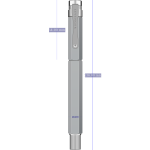Levenger L-Tech 3.0 fountain pen chrome with dimensions
