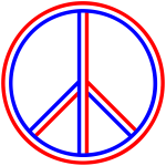 Red White Blue Peace Sign