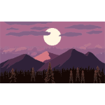 Parallax Mountain At Dusk Pixel Art