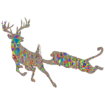Deer And Mountain Lion Silhouette Mesh Polyprismatic