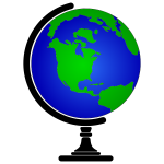 Simple Blue Earth Globe With Stand