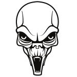 Alien skull silhouette