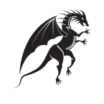 Dragon silhouette tribal style