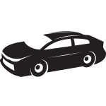 Sports car silhouette stencil art