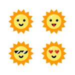 Sun faces icons