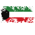 Kuwait flag ink splatter