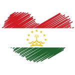 Tajikistan patriotic symbol with flag