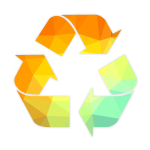 Recycling symbol color silhouette