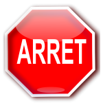 Quebec roadsign for STOP (ARRET) vector drawing