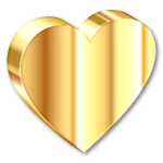 3D Heart Of Gold With Shadow