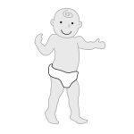 Baby standing up vector illustration