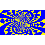 Retro checkered and swirly design