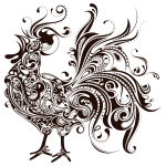 Abstract Rooster Silhouette