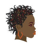 Girl with twist braids hairstyle vector drawing